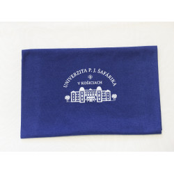 Šatka (nákrčník) modrá - s potlačou budovy rektorátu a  Univerzita P. J. Šafárika v Košiciach