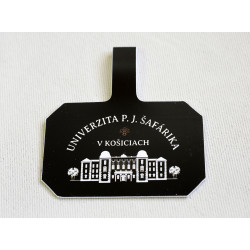 Kartička s potlačou  budovy rektorátu - čierna