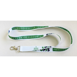 Šnúrka na krk  s grafikou Prírodovedeckej fakulty - zelená