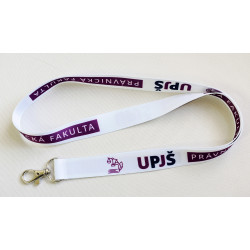 Šnúrka na krk s grafikou Právnickej fakulty - fialová