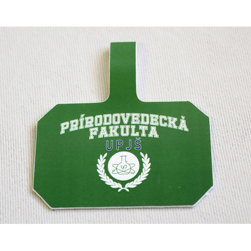 Kartička s grafikou Prírodovedeckej fakulty - zelená