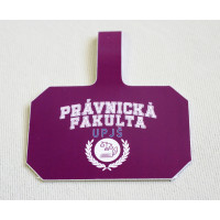 Kartička s grafikou Právnickej fakulty - fialová