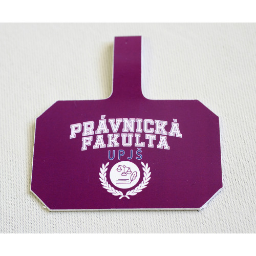 Kartička s grafikou Právnickej fakulty - fialová