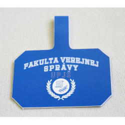 Kartička s grafikou Fakulty verejnej správy- modrá