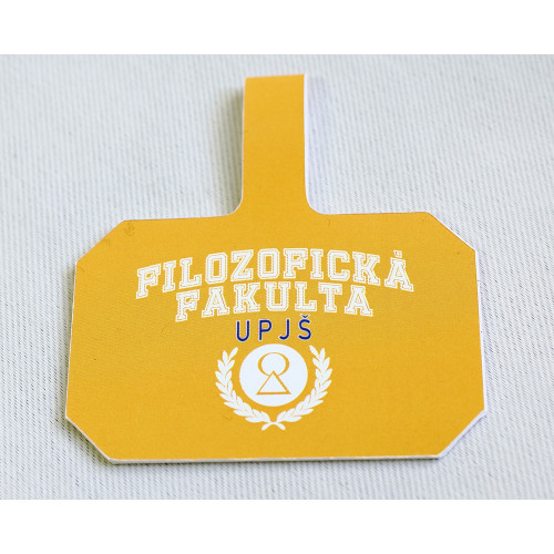 Kartička s grafikou Filozofickej fakulty - žltá