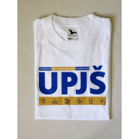 Tričko biele unisex s logom UPJŠ