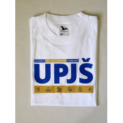 Tričko biele Unisex s logom UPJŠ