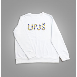 Mikina biela unisex s potlačou UPJŠ