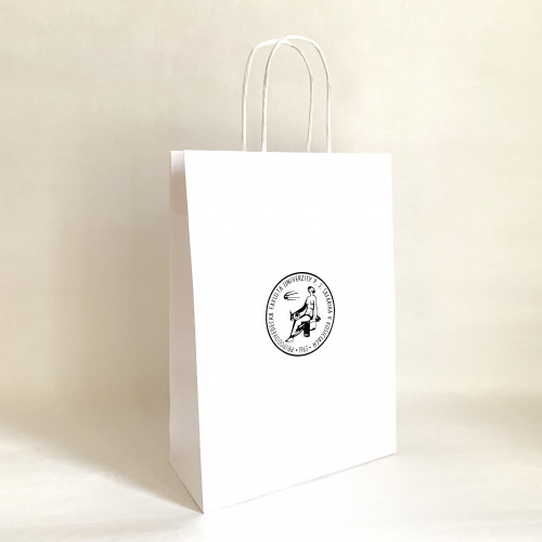 Taška  papierová biela s logom Prírodovedeckej fakulty