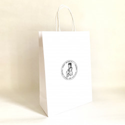 Taška papierová  biela s logom Fakulty verejnej správy